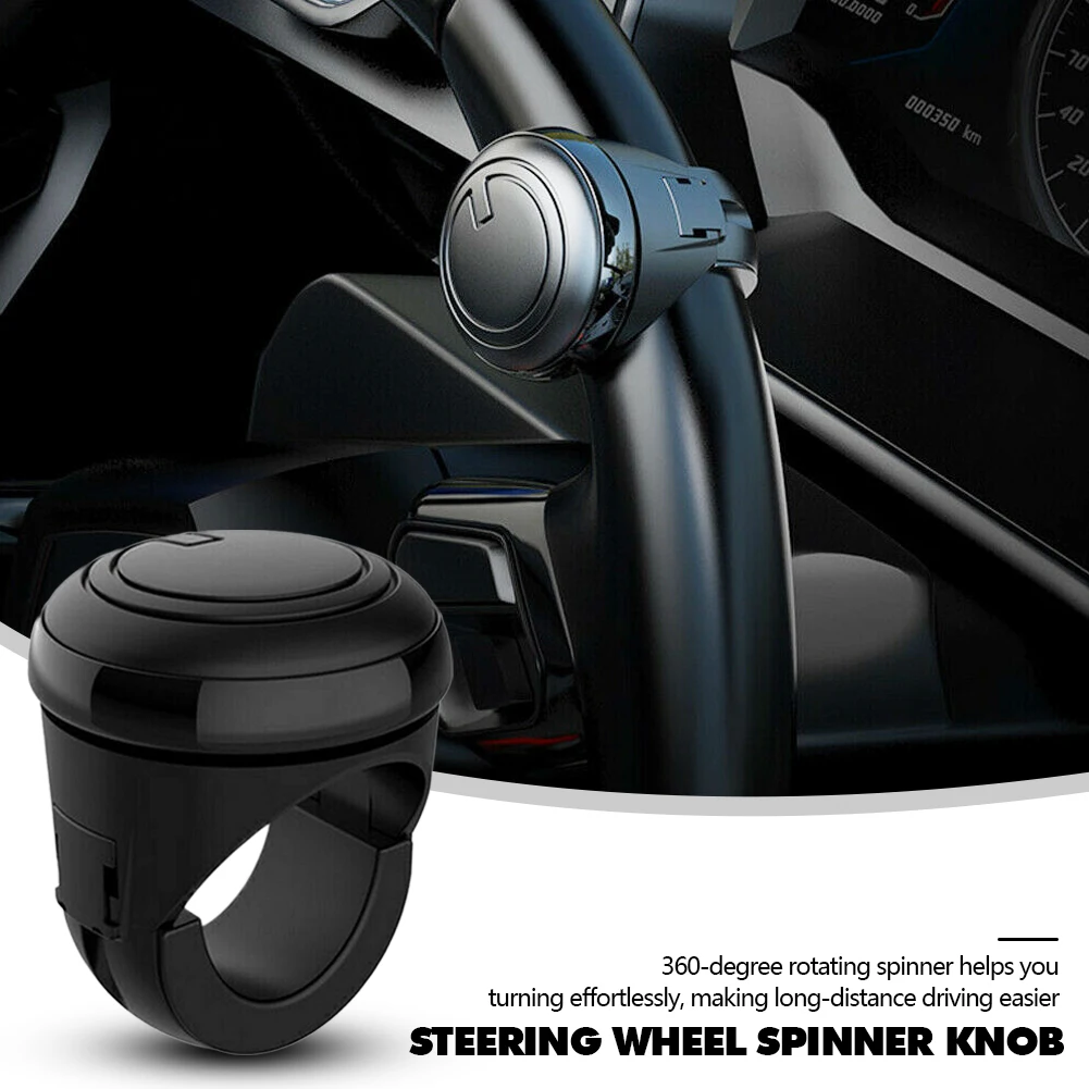 

Car Turning Steering Wheel Spinner Knob 360 Degree Rotation Metal Bearing Power Handle Ball Shaped Booster Universal Fit Black