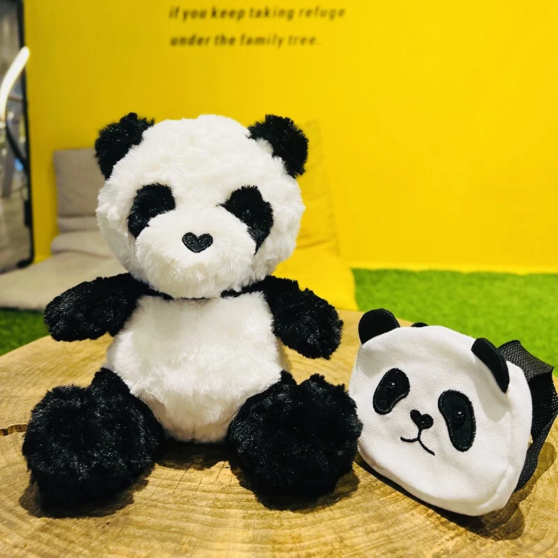 

Kawaii игрушки панды кукла с рюкзаком мягкие животные плюшевая панда для девочек милый ребенок дети Cuddly игрушка детский подарок на день рождения