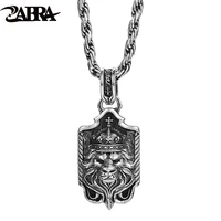 zabra 2022 new real solid s925 silver jewelry punk personality domineering lion head stylish man pendant