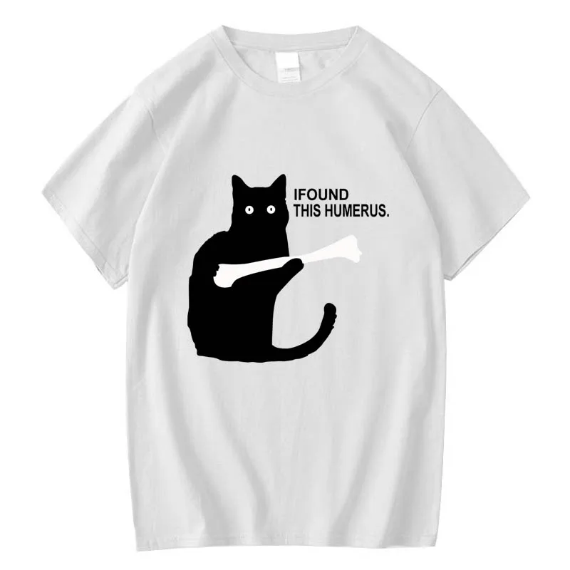 

Men's T-shirt High Quality 100% cotton Funny Black Cat printing Summer casual o-neck men t shirt cool loose T-shirt Male Tees