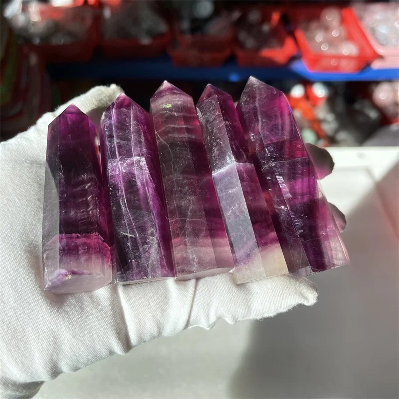 5 шт. красивый натуральный фиолетовый красный флюорит