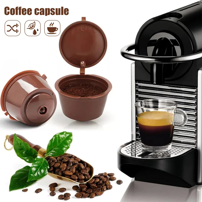 

Reusable Coffee Capsule Filter Cup For Nescafe Dolce Gusto Refillable Caps Spoon Coffee Strainer Tea Basket Kitchen Accessory