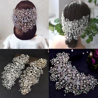 rhinestone headband silver diamonds party wedding hair accessories alloy flowers women jewelry headpiece bridal headwear