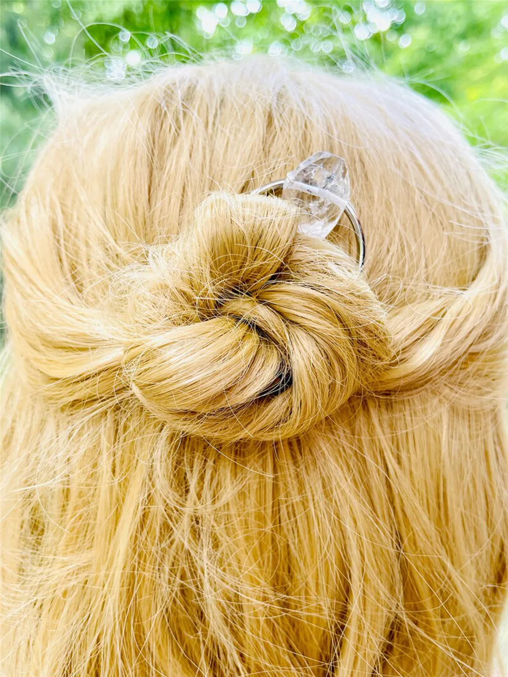 

Natural Amethyst Hair Pin Rost Quartz Hair Stick Clear Quartz Crystal Hair Fork