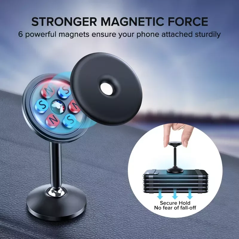 

NEW2023 Metal Holder Stand For Car Mobile Cell Air Vent Mount Magnet GPS 11 Pro Xs Max