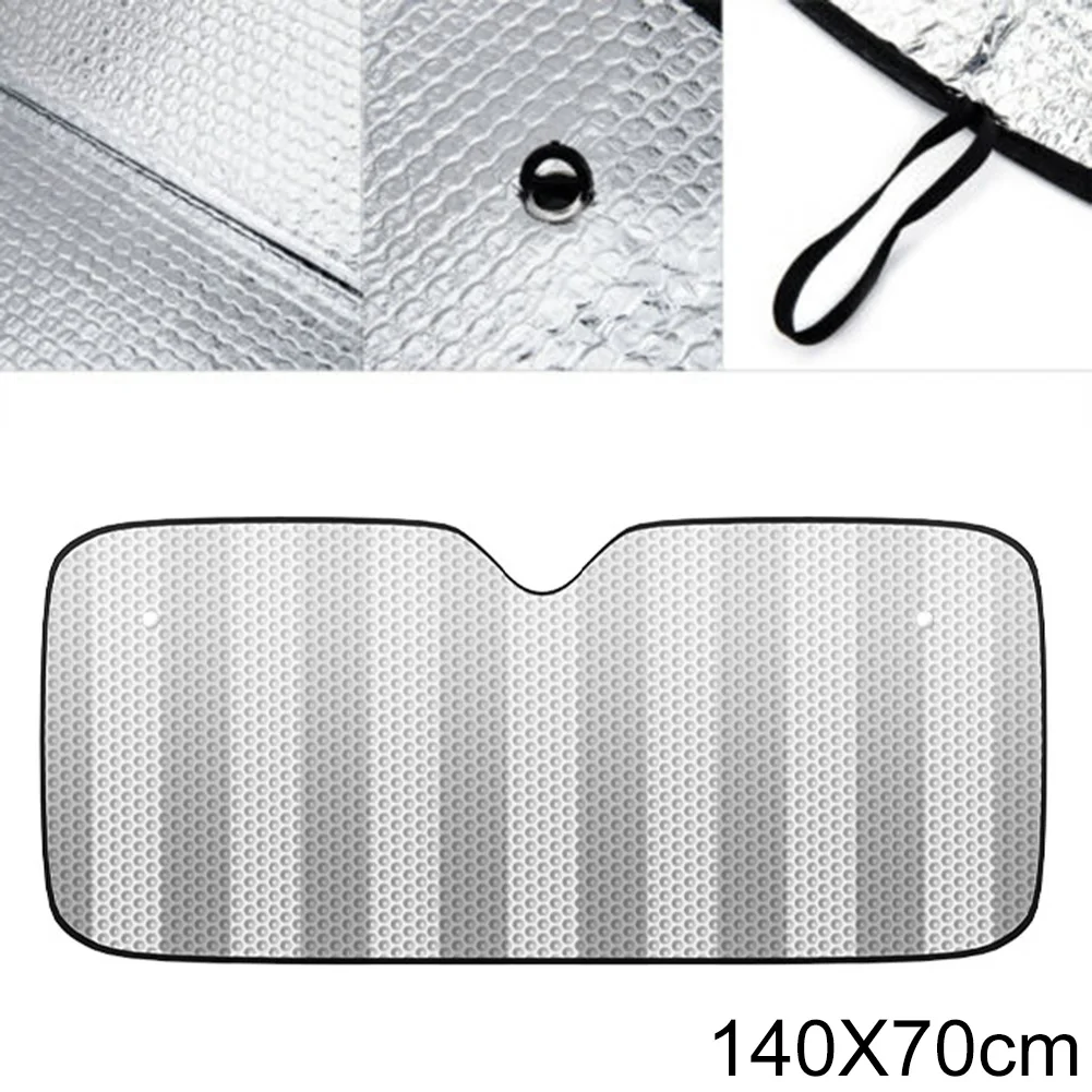 

Car Front Rear Window Windshield Sunshade Front UV Protect Reflector Sun Shade For Car Window Covers Sun Visor Silver 140*70cm