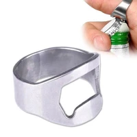 1pcs thickened stainless steel finger thumb ring bottle opener solid color beer tool simple small carryportable bar accessories