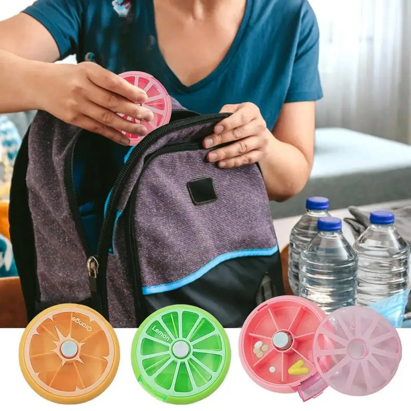 

Weekly Pill Organizer Friendly Travel Round Weekly Pill Organizer Clear Lids Vitamin And Medicine Box To Hold Vitamin Cod Liver