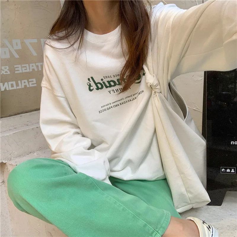 Корейские шикарные толстовки с вышивкой букв Y2k 2025 женские повседневные топы