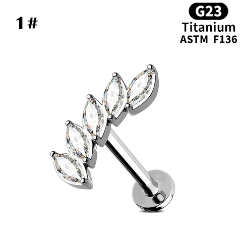 Серьги-гвоздики из титана G23 с кубическим circon