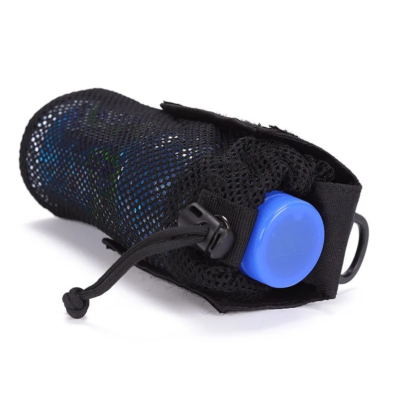 

2022 New Light weight Mesh Molle Outdoor Water Bottle Bag Camping Cycling Hiking Foldable Belt Holder Kettle Pouch Foldable