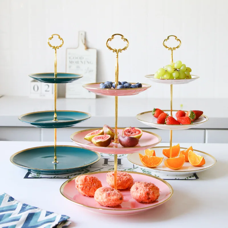 

Трехслойные обеденные тарелки фруктовые закуски Plate изумрудные двухслойные блюда и тарелки наборы десертная тарелка Свадебные украшения