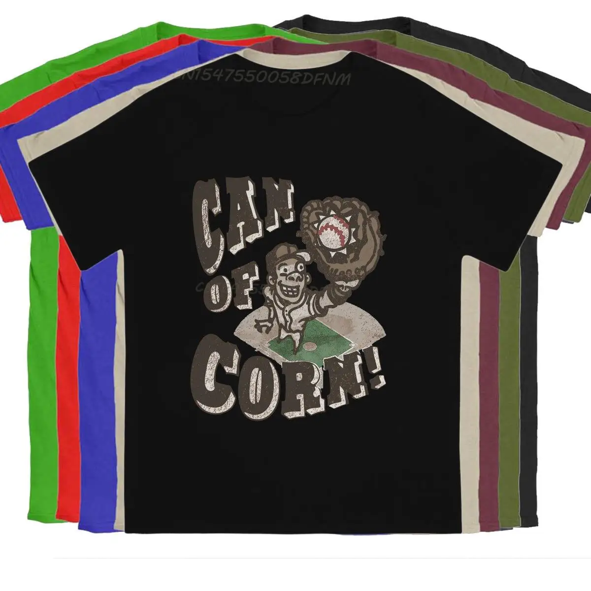 

Can of Corn Retro Baseball Player Classic T-shirts Men's Pure Cotton Promotion T-Shirts Summer Tops Promotion Tee Shirt