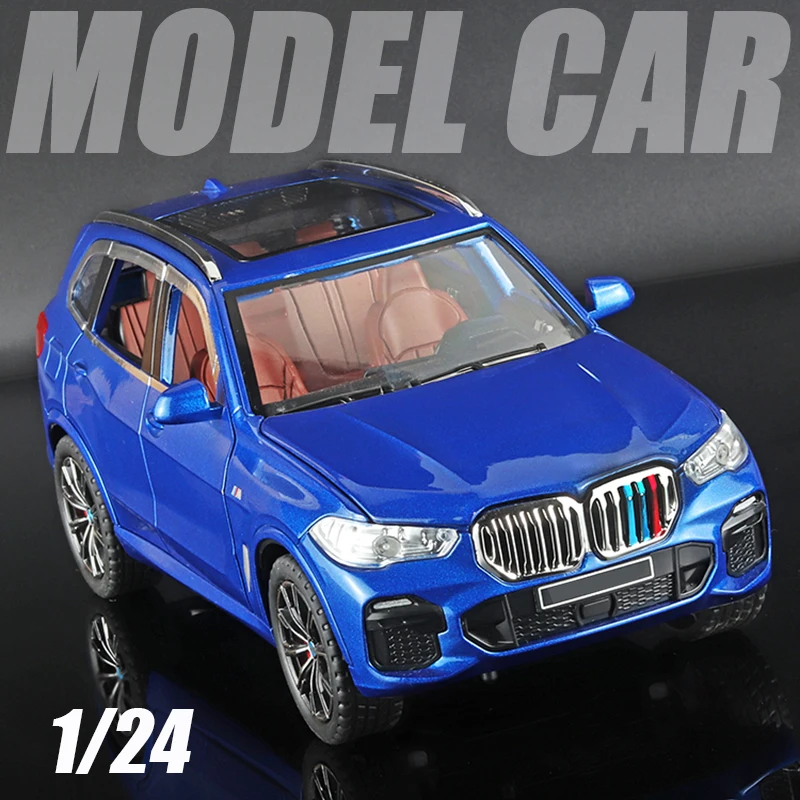 

1/24 Scale X5 Alloy Model Car SUV Off-road Diecast Metal Car Simulation Sound ＆ Light Children Toy Car Collection Gift To Kids