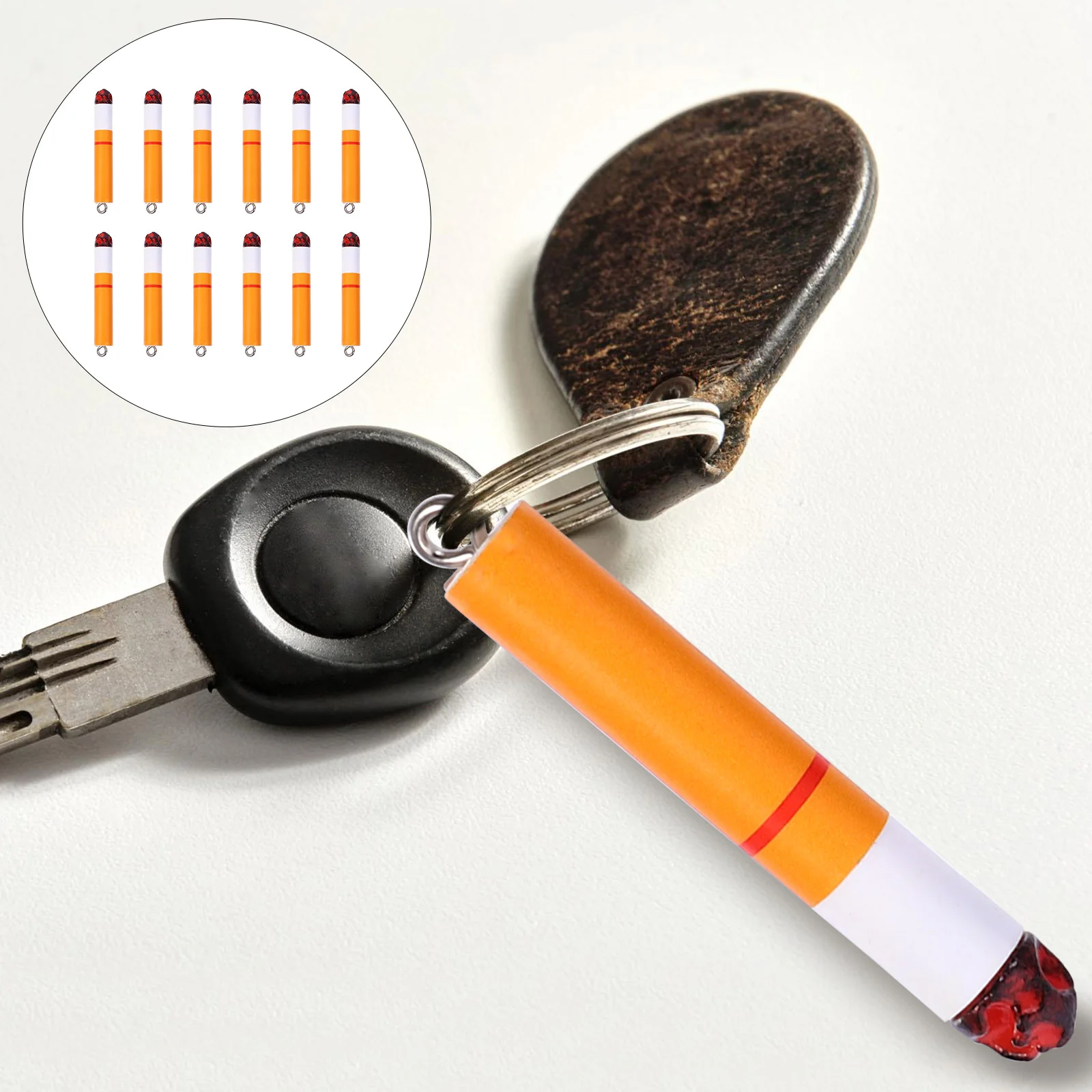 

12Pcs Mini simulation Cigarette Keychains Car Accessories (Assorted Color)