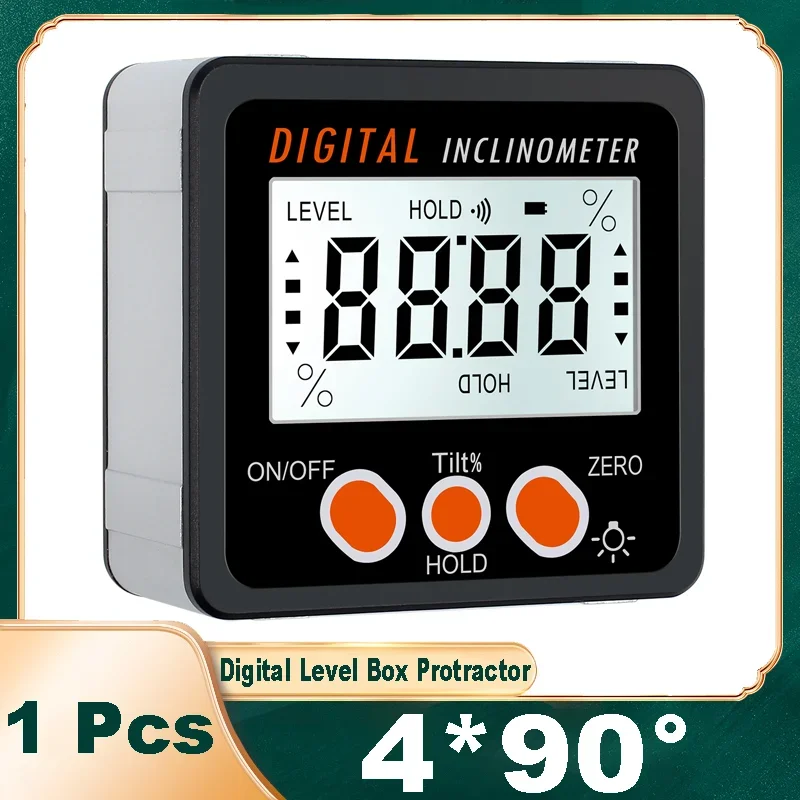 Цифровой транспортир с черным магнитным основанием инклинометр уровень 4*90 °