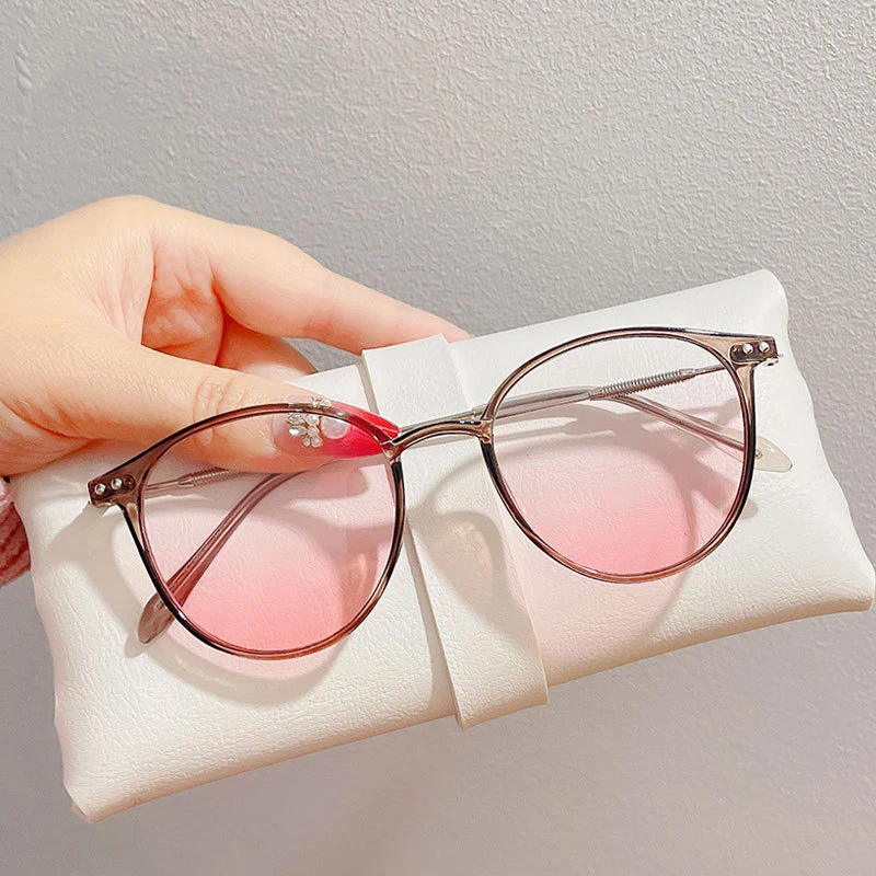 Круглая маленькая оправа с защитой от синего света очки для близорукости