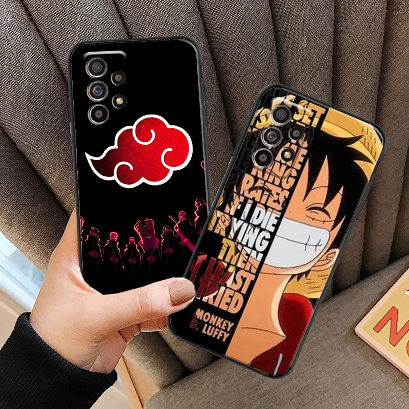 

NARUTO ONE PIECE For Samsung S8 S9 Plus S10 S10E S20 S21 FE Lite Ultra Plus Phone Case Back Liquid Silicon Silicone Cover Soft