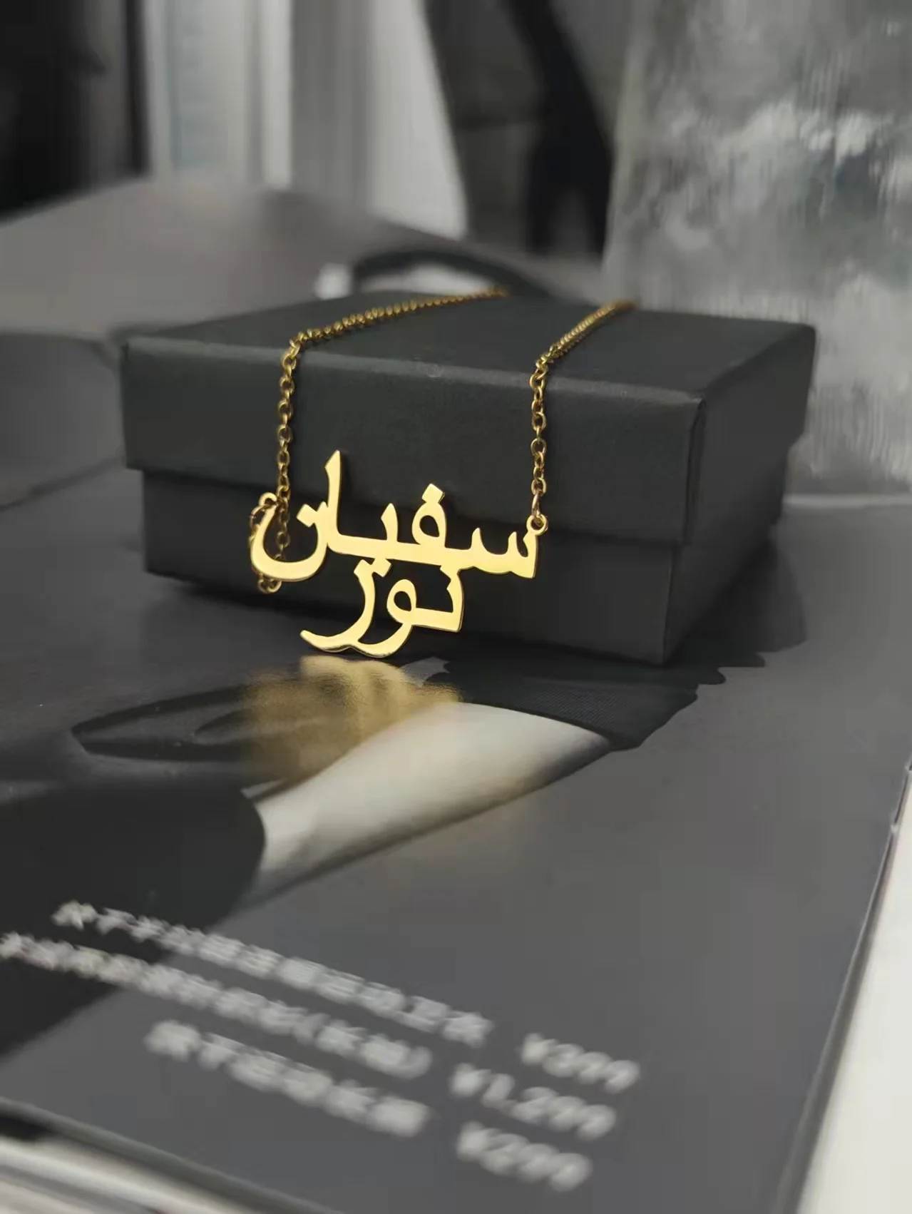 

Sherman Personality name necklace Arabic font 2 Name Pendant Bijoux Femme Jewish Best Friend Custom Jewelry Gift