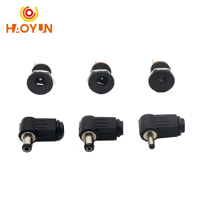 【20-5 пар】 Мужская вилка постоянного тока 2 5x2 1 5 мм 3 5X1 90 градусов L-образный +