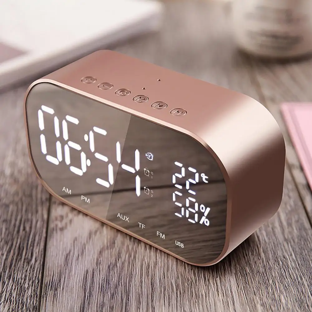 

S2 Wireless Speaker High Fidelity Loudspeaker Alarm Clock Rechargeable Bluetooth Speaker 4.2 Stereo Sound Box altavoz bluetooth