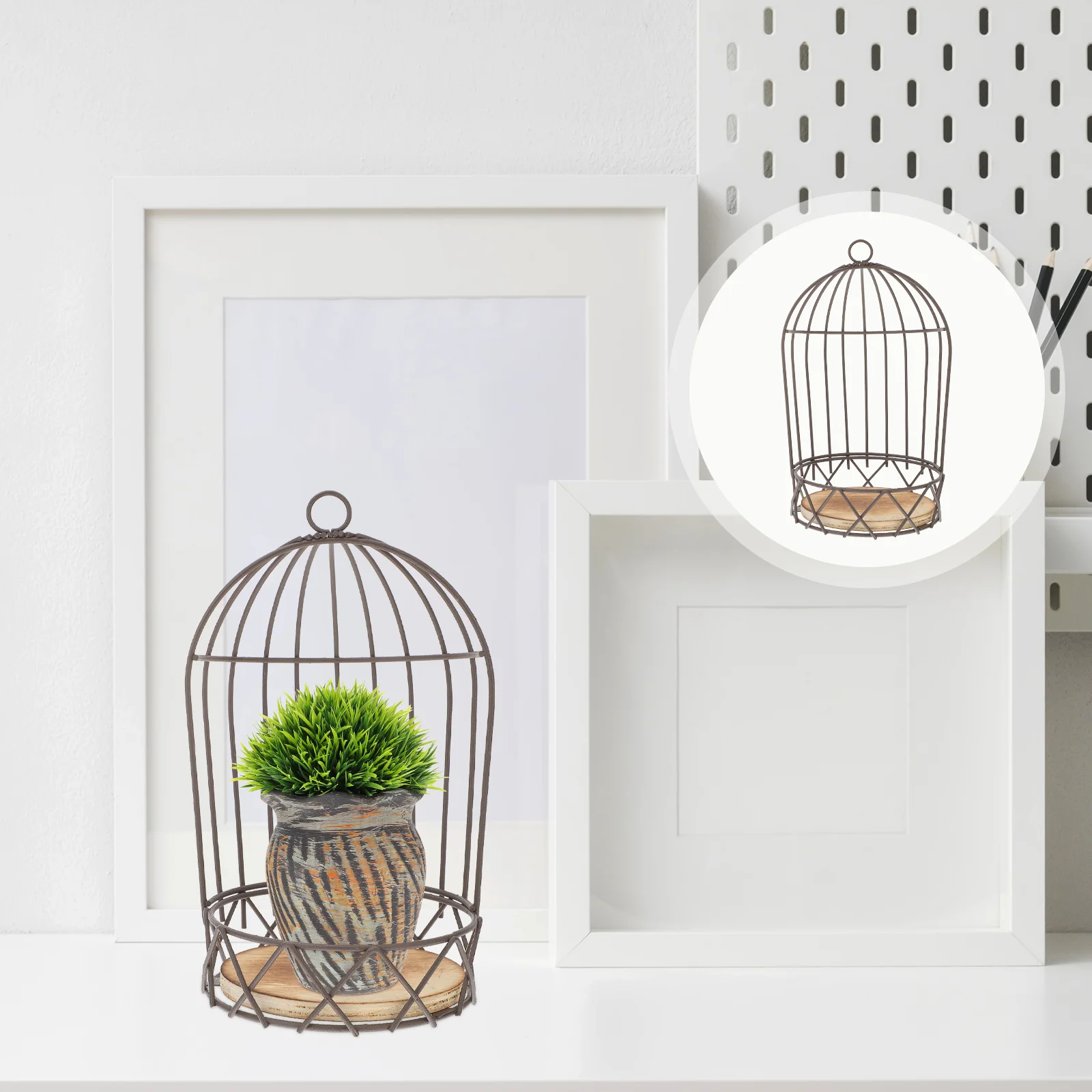 

Flowerpot Rack Planter Terrariums Birdcage Adornment Festival Ornament Outdoor Décor Dining Table Candleholder Black
