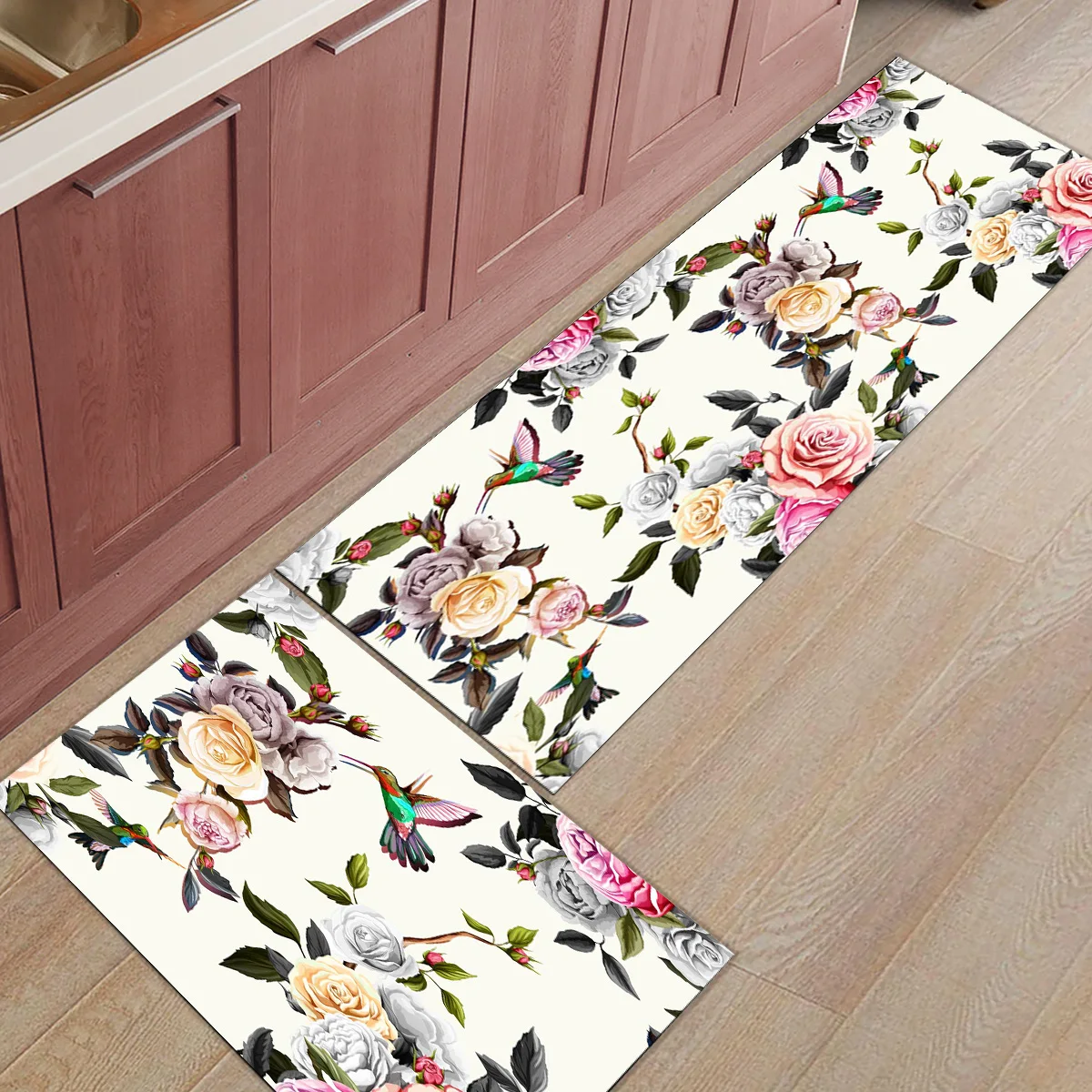 

Розовый пион Птицы Цвет 2 шт. набор дверной коврик для ванной коврик для пола Коврик для спальни гостиной коврики