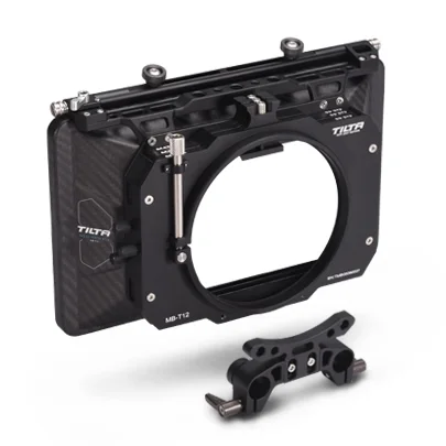 

Tilta MB-T12 4*5.65 Carbon Fiber Matte Box (Clamp-on) for Standard Sized Cinema Lenses with 15mm Rod Adapter Matte Boxes