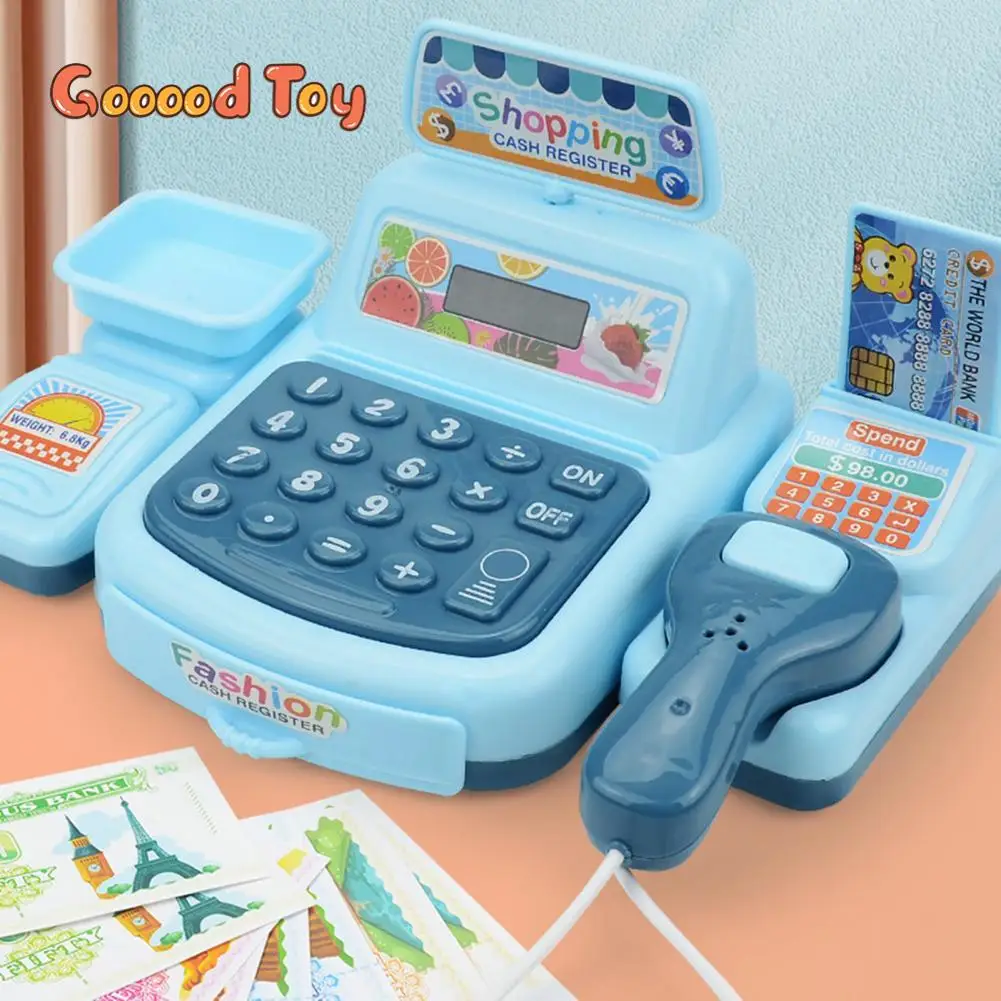 

Kids Cash Register Children's Simulation Supermarket Cashier Role-Playing Pretend Play House Toy Set Games for Girls Boys Kids