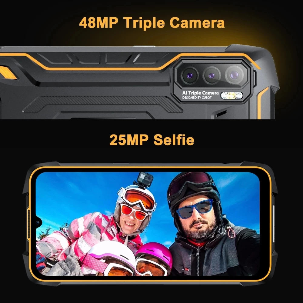 Cubot KingKong 5 Pro IP68/IP69K Waterproof Rugged Smartphones 8000mAh Battery NFC 48MP Triple Camera Android 11 4G Mobile Phones