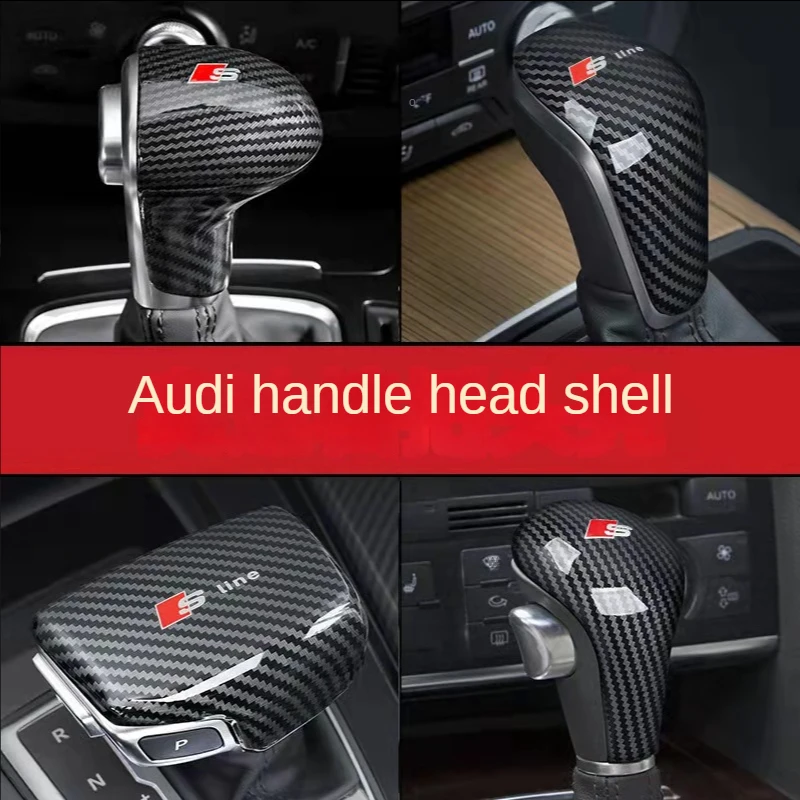 

Gear Shift Handle Protection Sleeve ABS Carbon Fiber Color Car Styling Modified Car Accessories Interior For Audi Sline S Series