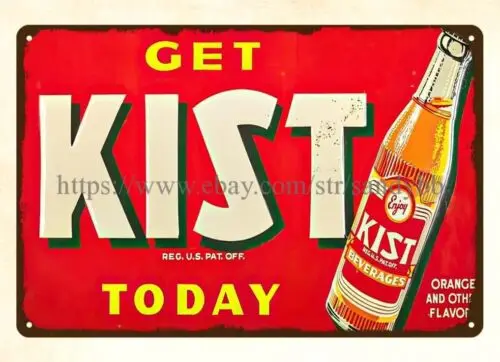 Рекламный настенный металлический оловянный знак KIST для напитков газированных