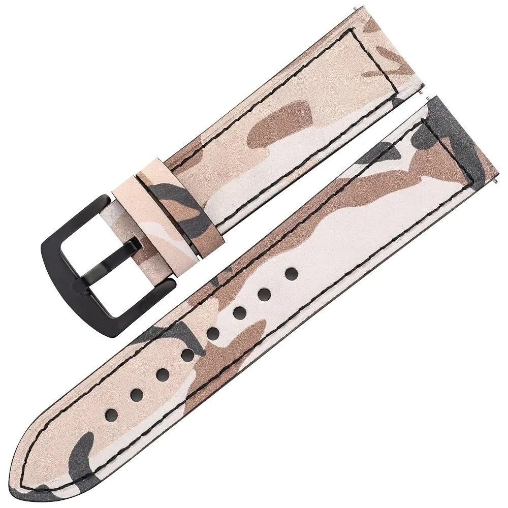 AlPesCow Camouflage Watch Leather Straps 20mm 22mm Leather Watchband 6 Color Wristband For Huawei watch 2 Pro/watch gt2