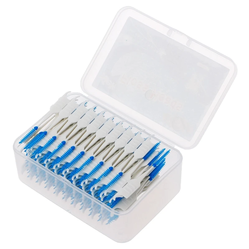 

200pcs Double Floss Head Hygiene Dental Silicone Interdental Brush Toothpick