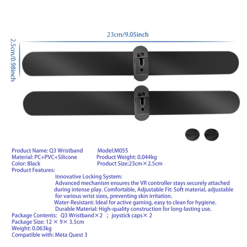 Регулируемый ремешок на запястье для Quest 3/Quest 3S