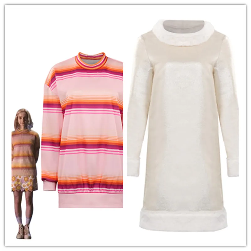 

Костюм для косплея средней длины, Энид Синклер, платье, полосатая рубашка, наряды, Хэллоуин, Карнавальный костюм для девочек и женщин