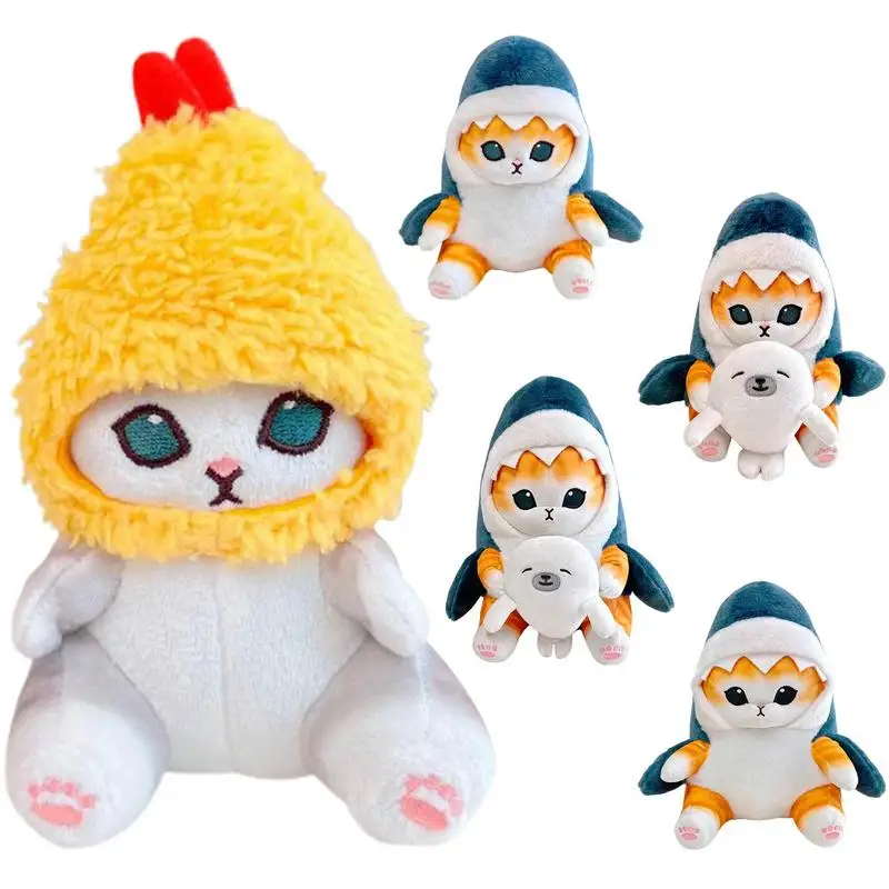 

Cute Shark Cat Fried Shrimp Cat Plush Doll Cozy Throw Pillow Dolls Beautiful Room Car Bag Decoration Pendant Christmas Gifts