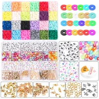 24 grid color soft pottery acrylic letter beads accessories box diy hand beaded pendant bracelet assembly