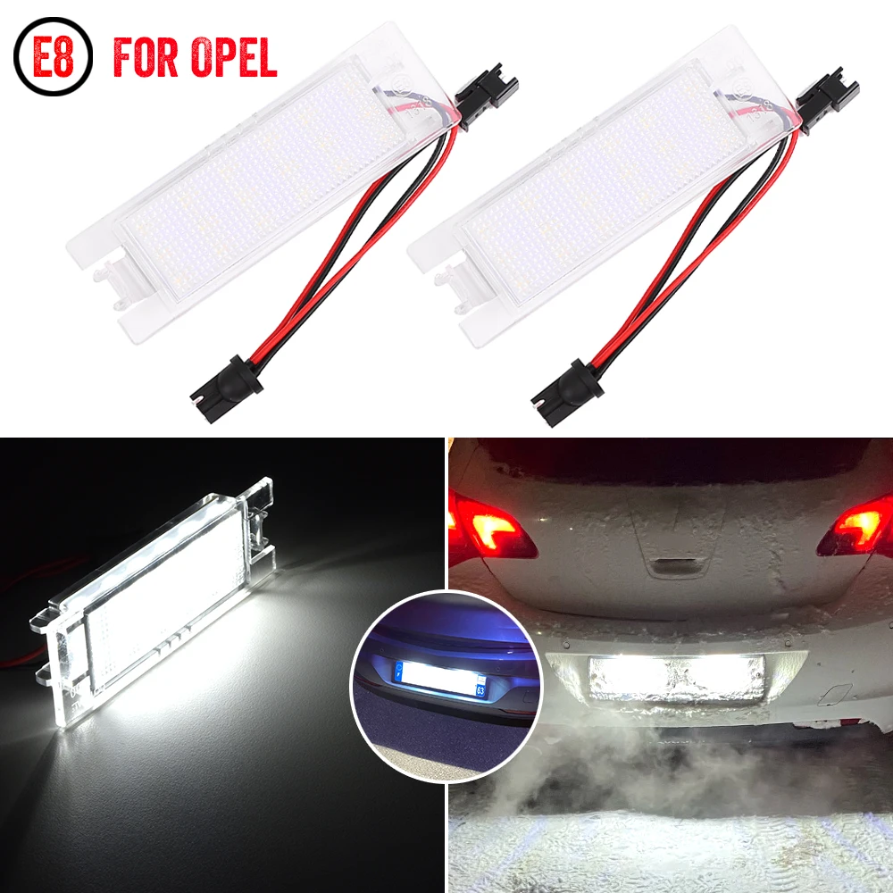 

2Pcs Error Free LED License Number Plate Light Lamps For Opel Astra H J K Corsa Zafira Insignia Vectra Meriva Adam or Vauxhall