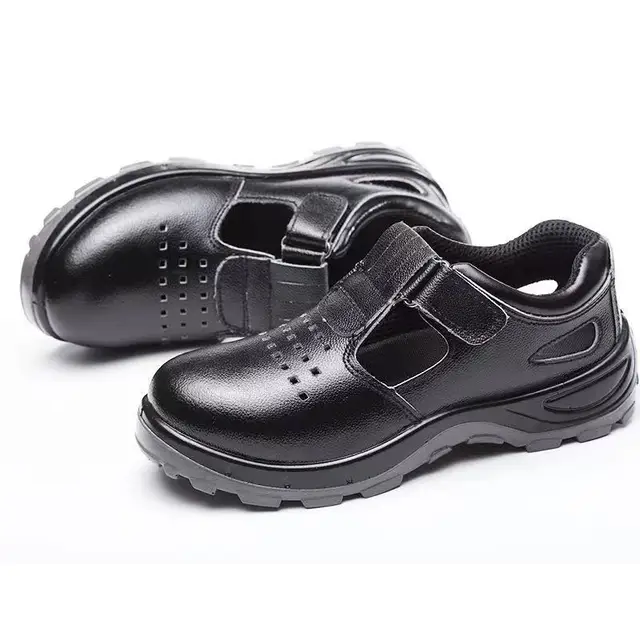 Ботинки мужские из мягкой кожи, повседневные, дышащие, со стальным носком,Рабочая обувь, летние защитные сапоги, спецодежда, безопасная обувь