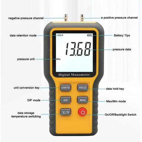 Auto repair crankcase negative pressure gauge Digital Manometer Differential Air Pressure Gauges Tester