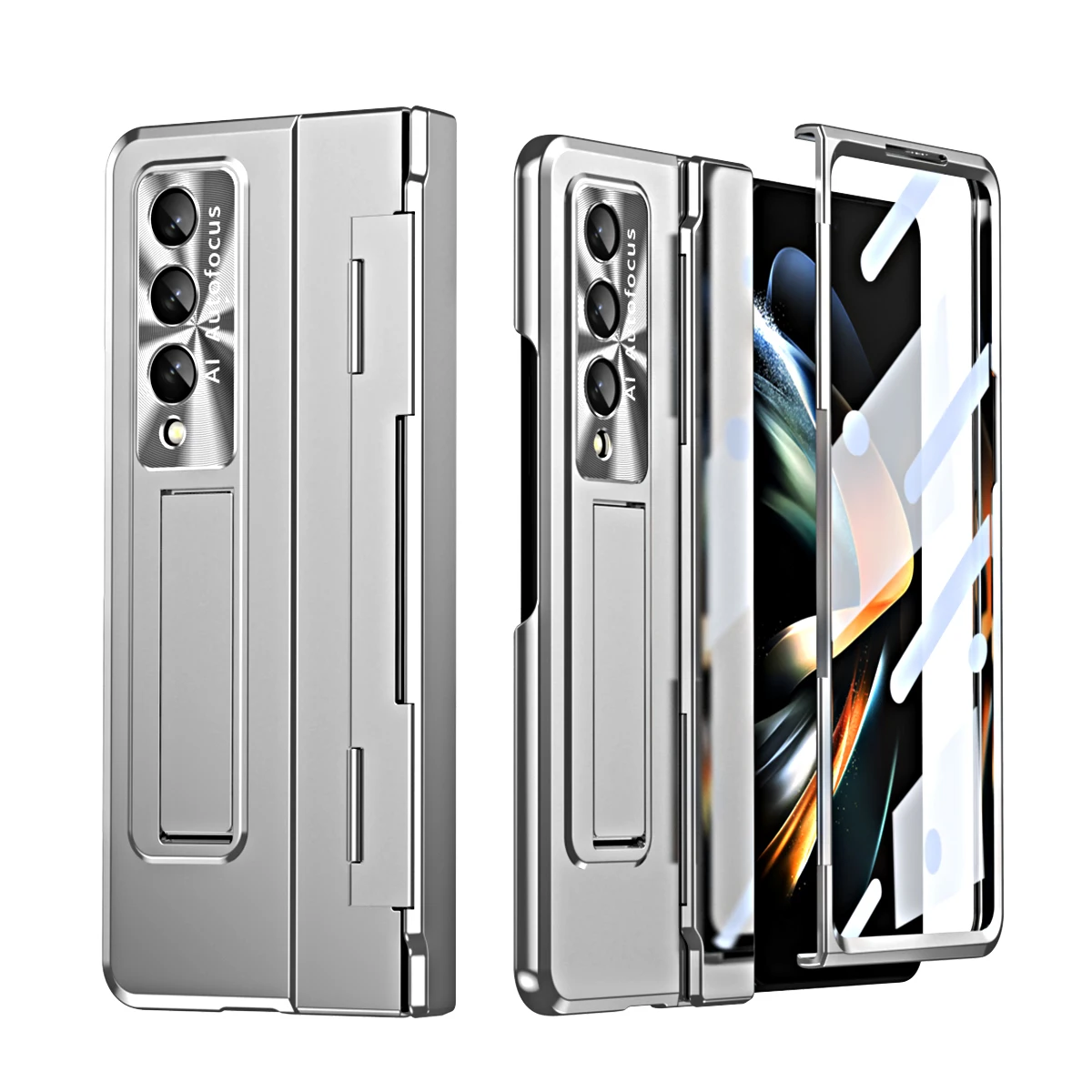 

Anti-Slip Stand Holder Plating Case for Samsung Galaxy Z Fold 4 5G Fold5 Fold4 Fold3 Fold 3 5 Zfold4 Front Glass Film Covers