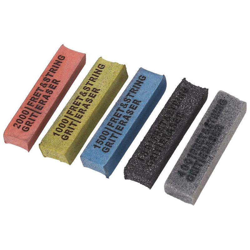 

5Pack Fret Erasers For Guitar,Fret Polishing Cleaner,Frets Polish Tools,Clean Fret String(100&400&1000&1500&2000 Grit)