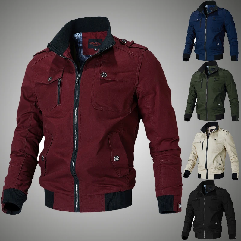 

2022 Spring and autumn new Jacket men's fashion slim fit pilot trench coat work jacket men's tactical military casual jacket men