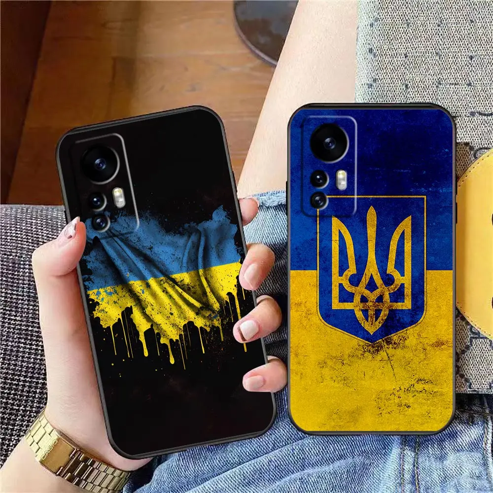 

Phone Case For Xiaomi Mi 13 12 12T 11 11T 10 9SE 9 CC9 8SE 8 6 6X 5 5S 5X Pro Tpro Lite Plus Black Soft Fundas Flag Of Ukraine