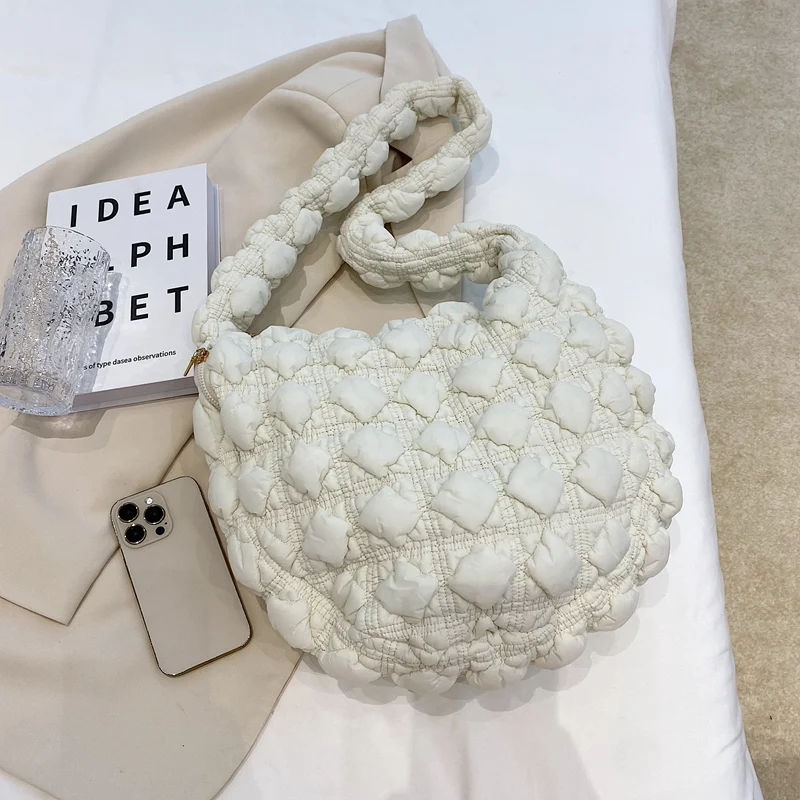 Повседневная плиссированная сумка через плечо в форме облака женская