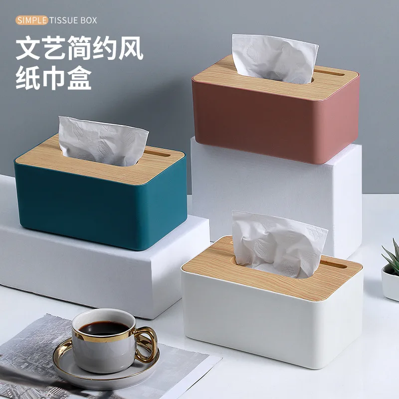 

Paper Draw Box Creative Personality Living Room Simple Restaurant Square Napkin Bamboo Cover Plastic Paper Towel