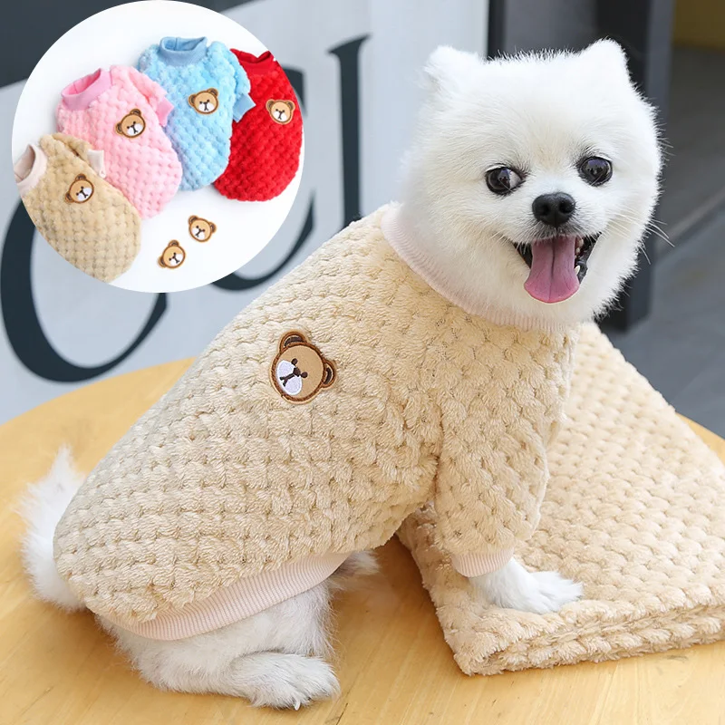 

Fleece Dog Clothes Warm Clothing for Cats Soft Puppy Pajamas Chihuahua Apparel Sweater for Dogs French Bulldog Pullover