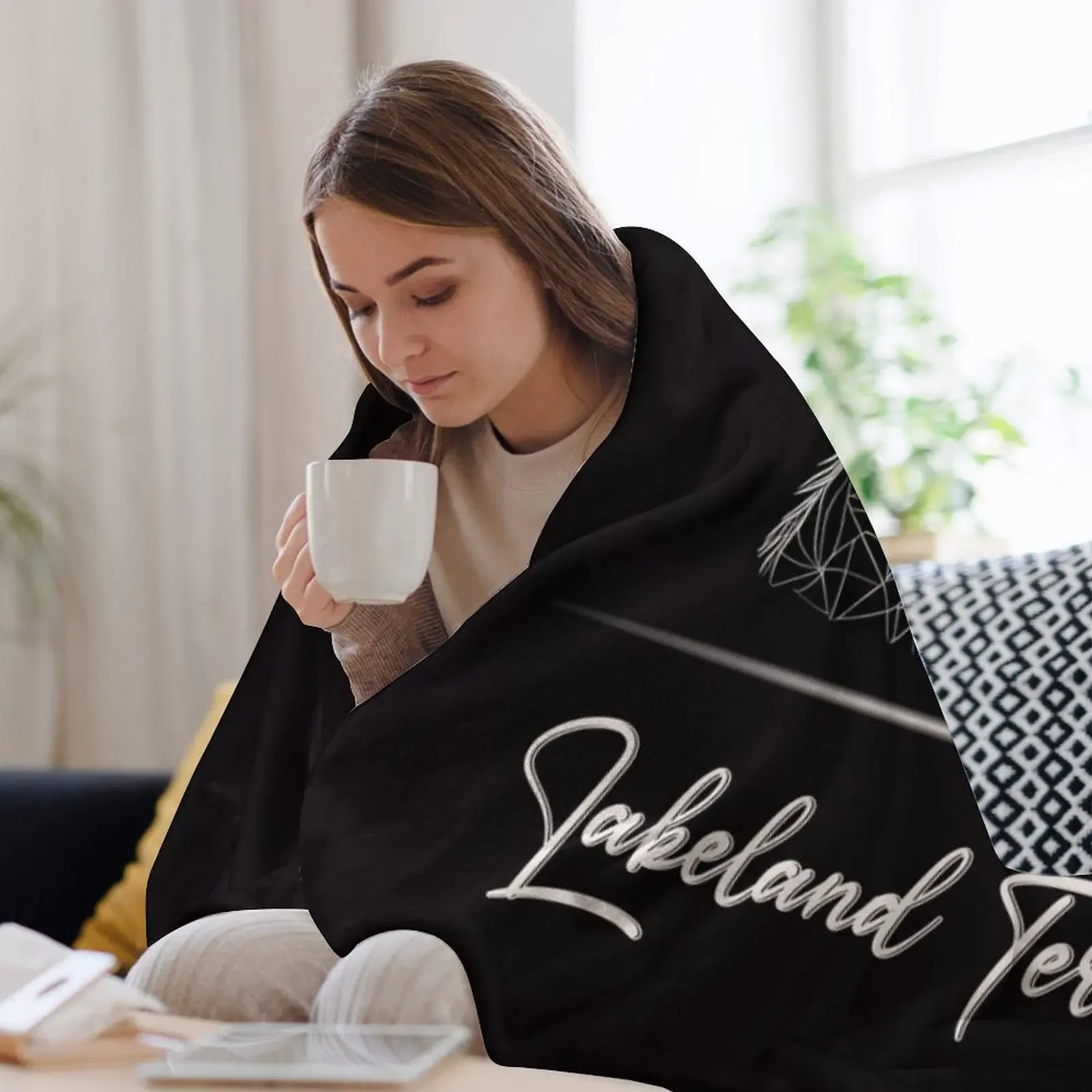 Одеяло с портретом Лейклен-терьера теплое для декоративных одеял дивана