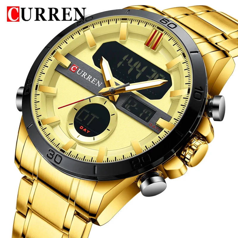 CURREN Sport Men Watch Top Brand Luxury Military Business Male Clock Gold Stainless Steel Quartz Digital Man Wristwatch 8384 4 CURREN Sport Men Watch Top Brand Luxury Military Business Male Clock Gold Stainless Steel Quartz Digital Man Wristwatch 8384 4